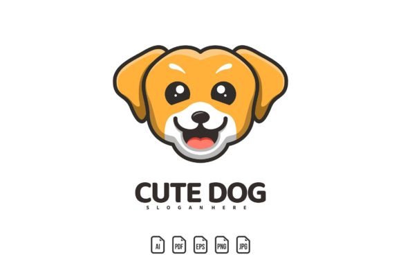 Adorable Head Cute Dog Mascot Logo for Creative Projects