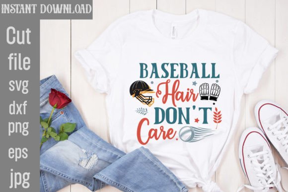 Baseball Hair Don't Care SVG Cut File for Crafts