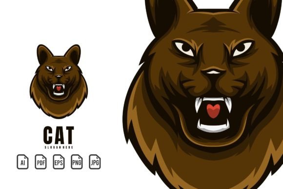 Cat Mascot Logo: Dynamic Vector Template for Bold Designs