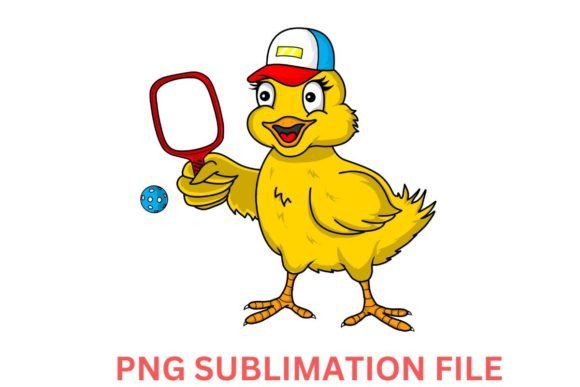 Cute Pickleball Chick Sublimation PNG: A Fun Design Asset