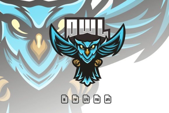 Dynamic Owl Mascot Logo Template for Modern Branding