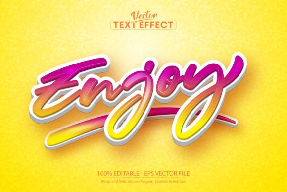Enjoy Text Effect, Editable Cartoon