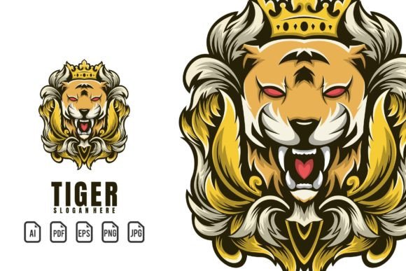 Illustration Tiger Head Vintage: Bold Design Template
