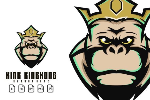 King Kingkong Mascot Logo: A Powerful Vector Template for Dynamic Designs