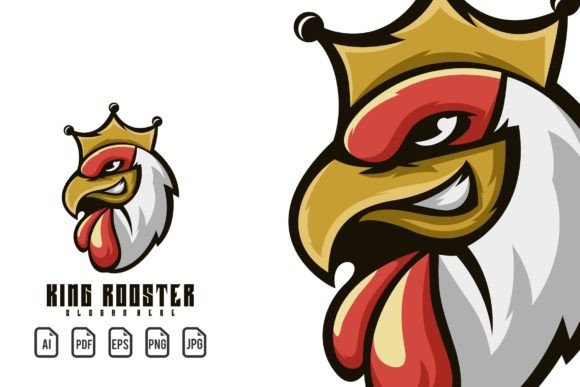 King Rooster Mascot Logo: A Bold Design Template