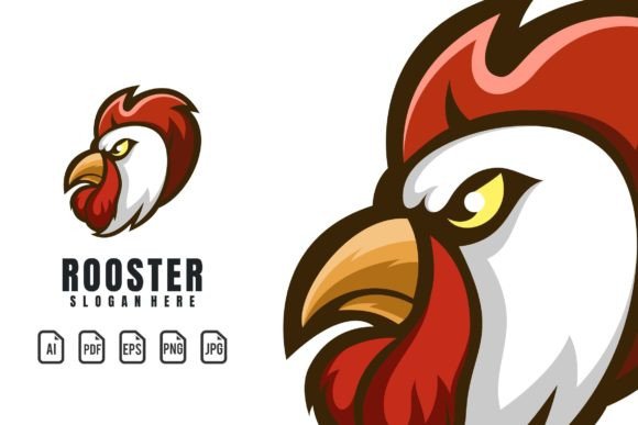 Rooster Mascot Logo: Dynamic Branding Template