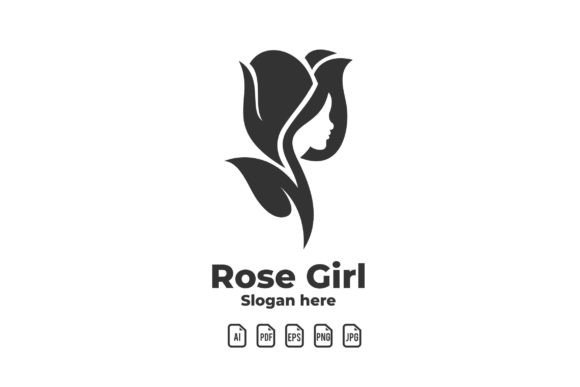 Rose Girl Mascot Logo: Versatile Vector Template