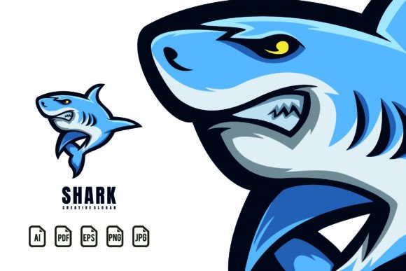 Shark Mascot Logo: A Versatile Template for Dynamic Designs