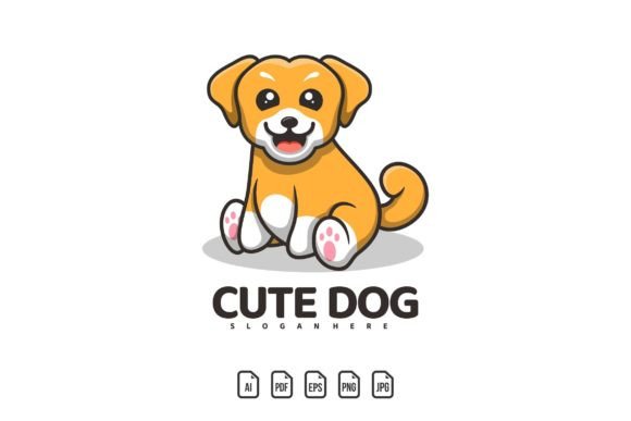 Sitting Cute Dog Mascot Logo: Design Flexibility