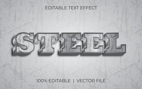 Text Effect Design with the Steel Word: A Metallic Masterpiece