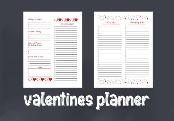 Valentines Planner Printable for KDP and Daily Organizer