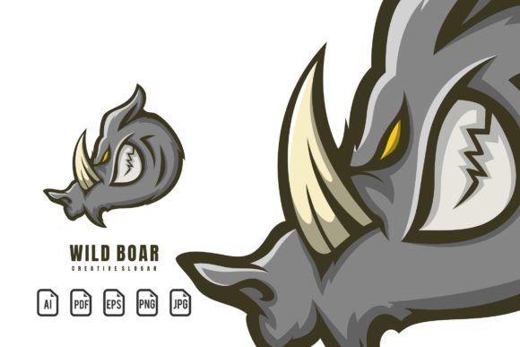 Wild Boar Mascot Logo: Bold and Editable Design